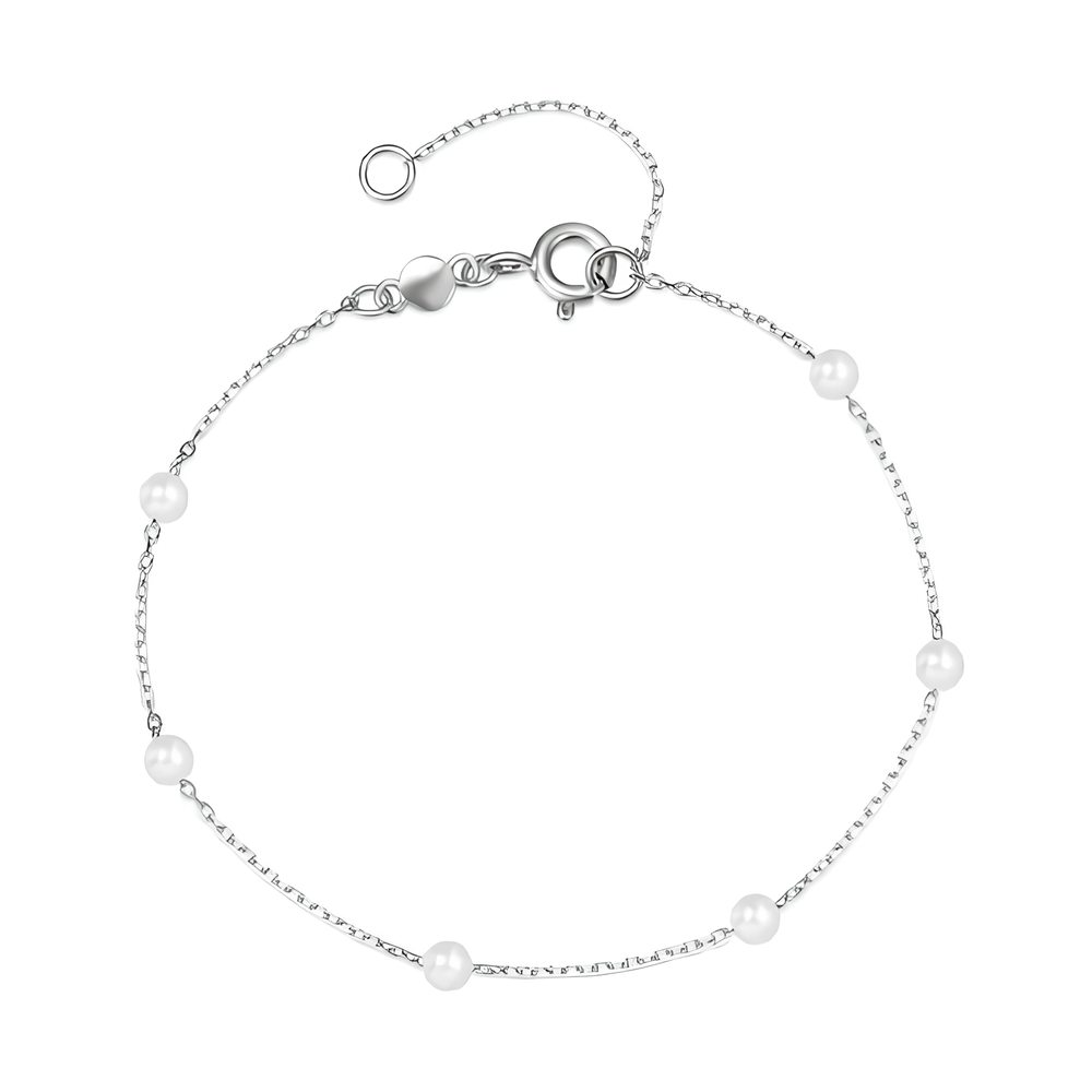 “Silver Pearl Grace” Armband