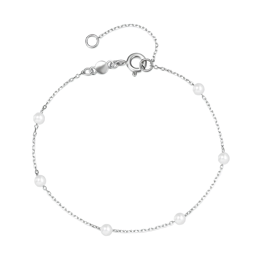 “Silver Pearl Grace” Armband