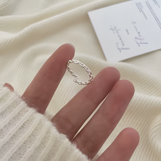 Silberner Heart-Link Ring