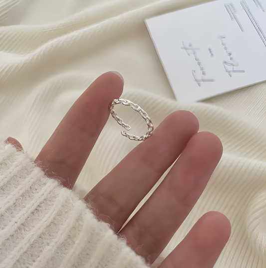 Silberner Chain-Link Ring