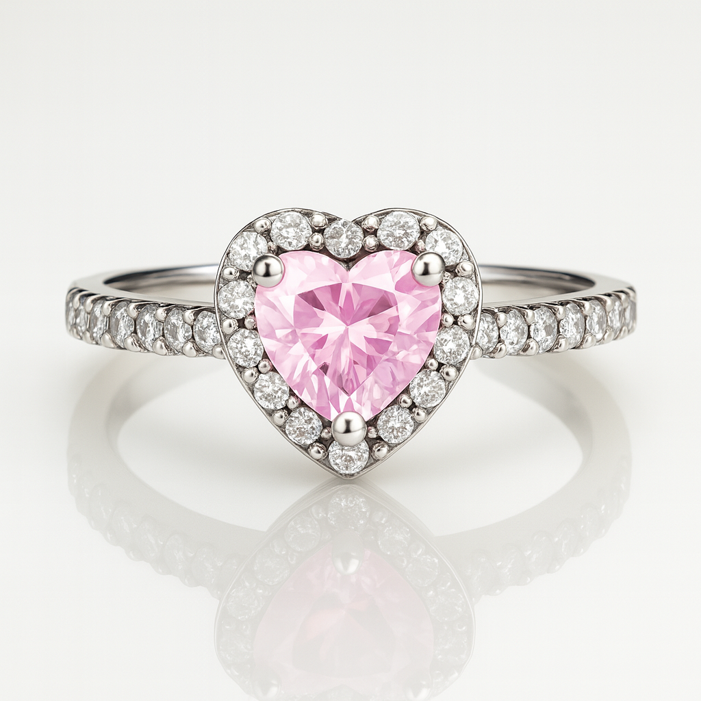 “Rosy Halo” Ring