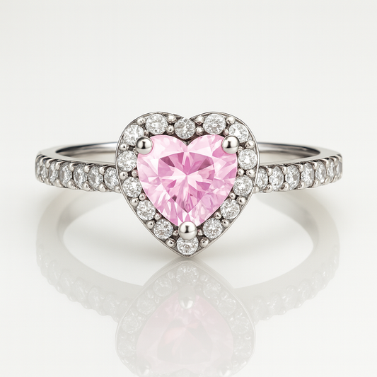 “Rosy Halo” Ring