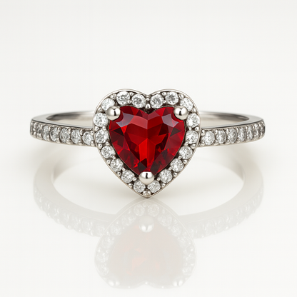 “Rosy Halo” Ring